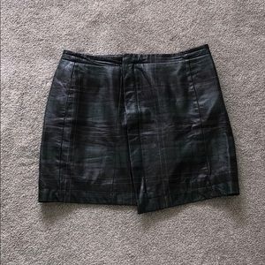 Veda plaid leather skirt